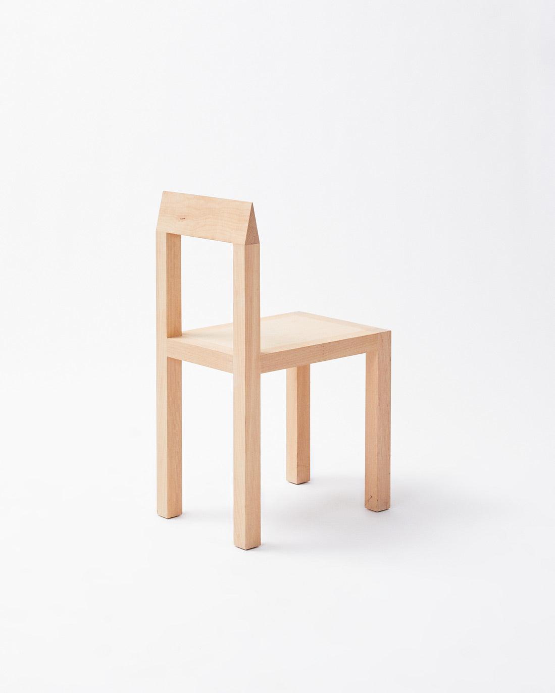 Chair in back view with tilt on white background